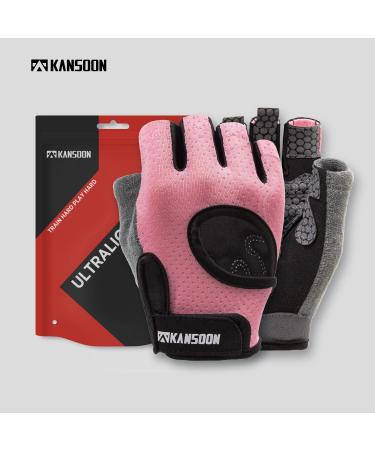 LIFECT Essential Breathable Workout Gloves - Fingerless Gym Gloves for Powerlifting - Pink Small Size - Men and Women - Buy Online on GoSupps.com