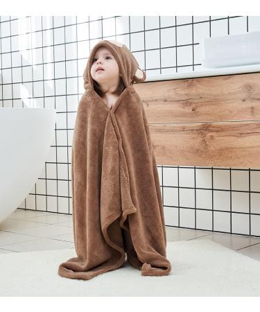 Gneliwm Baby Hooded Bath Towel Swaddle Wrap Blanket Bathrobe Ultra Soft Absorbent Coral Velvet Poncho Shower Towel for Newborn Infant Toddler (Brown Monkey) - Buy Online on GoSupps.com