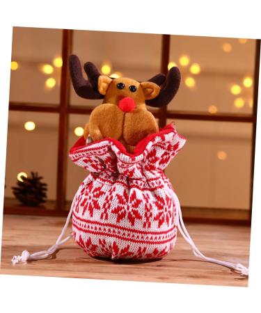 Abaodam Dining Table Decor 1pc Cookie Knitted Doll Portable Reindeer Elk Christmas Holiday Party Bags Bag Draw Candy Hanging - Buy Online on GoSupps.com
