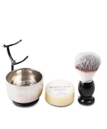 Premium 4-Piece Shaving Brush Set for Men | Includes Shaving Brush Soap Bowl & Stand | Perfect Gift for Grooming - Buy Online on GoSupps.com
