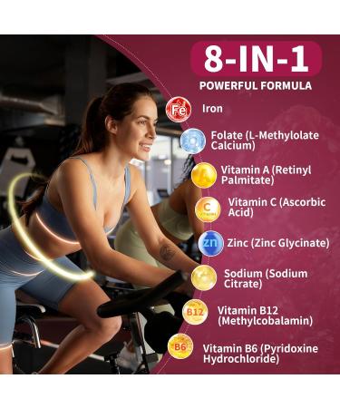 Iron Gummies for Women & Men Vegan Iron Supplement Gummies with Vitamin C A B-Complex Folate Zinc- for Immune Health & Energy Support Raspberry Flavor 120 Count 120 Count (Pack of 1) - Buy Online on GoSupps.com