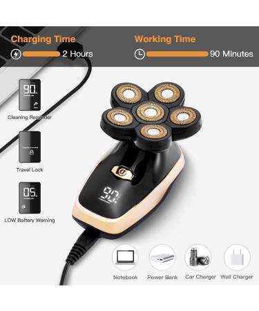 Roziahome Electric Razor for Men-5 in 1 Multifunctional Bald Head Shavers for Men Grooming Kit - Waterproof Mens Electric Shaver Balding Clippers Portable Bald Men Head Shaver with LED Display Black - Buy Online on GoSupps.com
