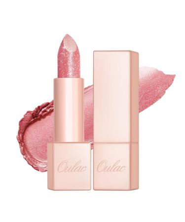 Oulac Moisturizing Pink Lipstick - Vegan Shimmer Lip Balm for Women | Hydrating & Lightweight Makeup - PG03 Pink Jewel - Buy Online on GoSupps.com