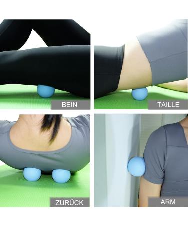 Massage Ball Set - Fascia Release Lacrosse Massage Balls for Muscles Yoga & Acupuncture 2 Blue Balls for Back Legs Feet & Hands - Buy Online on GoSupps.com