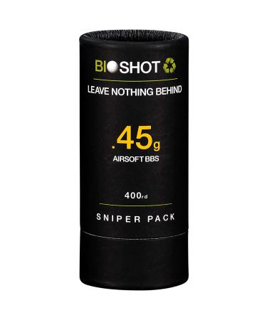 Biodegradable Airsoft BBS - Super Slick Seamless Sniper Weight Competition Match Grade for All 6mm Airsoft Guns and Accessories (400 Round Sniper Pack, White) by Bioshot .45g