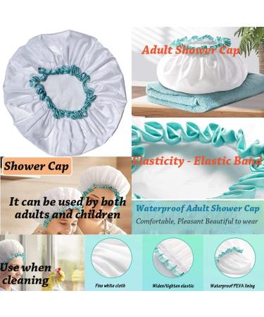 AKOAK Waterproof Reusable Shower Cap for Women and Girls - White - Buy Online on GoSupps.com