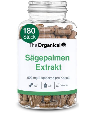NEW: Theorganical : saw palm extract 500 mg |180 capsules |Made in Hamburg |Without additional substances & high -dose |Saw palm prostate capsules