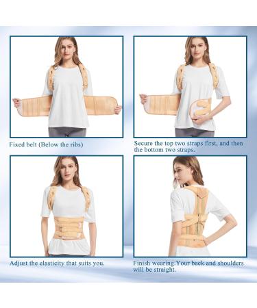 Back Brace Posture Corrector - Adjustable Support for Neck & Shoulders Pain Relief | Large Pink for Men & Women - Buy Online on GoSupps.com