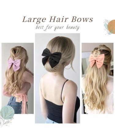 8 Inch Big Hair Bows for Women & Girls - TOKUFAGU French Style Barrette Hair Clips - 10 Pack (12 Colors) - Buy Online on GoSupps.com