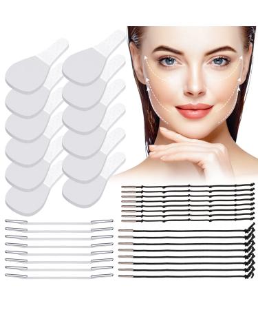 344 Pcs Face Lifting Tapes with Lifting Rope Sets 320 Pcs Face Lifting Patch Invisible Adhesive Lifting Patch Waterproof Quick Face Lifting Band Neck and Eye Lift Tape for Women Ladies Face Beauty