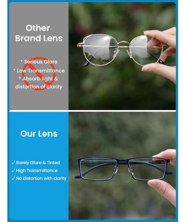 GUDVUE Blue Light Glasses for Men - Rectangle Computer & Gaming Eyeglasses | Comfortable Eye Protection - Buy Online on GoSupps.com