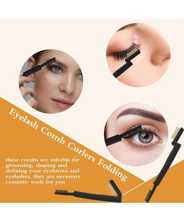2 Pieces Folding Eyelash Comb Curlers & Brow Brush Set - Makeup Tool for Lash & Brow Grooming - Buy Online on GoSupps.com