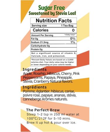 Majestic Tea_ HAWAIIAN BREEZE | Fruit Tea | Summer Refresher | Premium Loose Fruit Tea | Caffeine Free 100%| No Sugar Added Sweetened By Organic Stevia Leaf | Natural Ingredients | Tasty Either Hot or Iced | Brews Up to 35 Cups | 100g Fruit Tea. - Buy Online on GoSupps.com