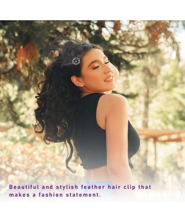 FERCAISH Women's Plumage Mesh Hair Clip 20s Hair Clip Vintage Costume Hair Accessories Fascinator Headwear for Women Birthday Wedding Party (Black) - Buy Online on GoSupps.com