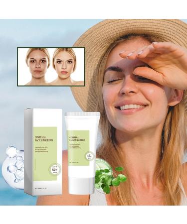 Centella Sunscreen SPF 50+ PA++++ Centella Calming Daily Facial Sun Lotion Korean Centella No White Cast Light-Weight Korean Sunscreen Skincare(60G) - Buy Online on GoSupps.com