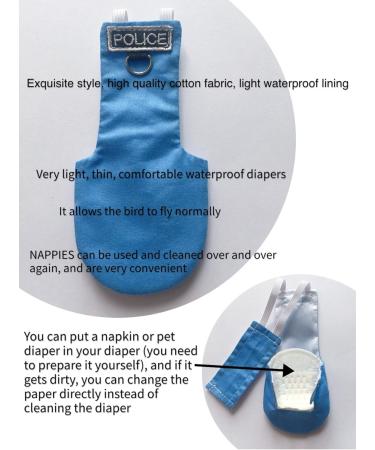 HEZHUO Bird Clothes Parrot diapers bird flight suits reusable waterproof diapers pet bird supplies POLI (M) - Buy Online on GoSupps.com