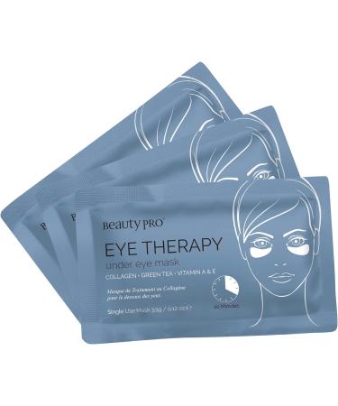 BEAUTYPRO EYE THERAPY Collagen Under Eye Masks with Green Tea Extract - 3 Applications for Puffy Eyes, Fine Lines & Wrinkles | Pamper Gift Set - Buy Online on GoSupps.com