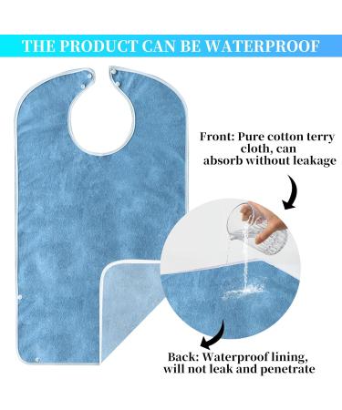 3-Pack Waterproof Adult Bibs for Men & Women - Push Button Dirt Catchers | L tz - Food Protection for Seniors & Disabled - Buy Online on GoSupps.com