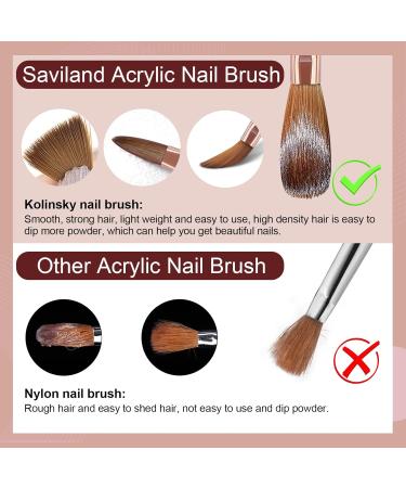 Saviland Size 16 Acrylic Brush for Nails - Kolinsky Brush for Acrylic Powder & Liquid Perfect for Nail Art - Buy Online on GoSupps.com