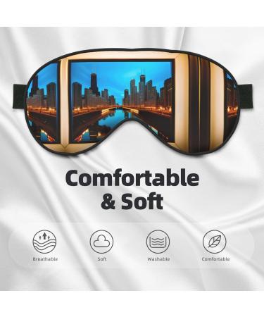 Chicago Reflected Print Double-Sided Eye Mask Soft and Light Blocking for Enhancing Sleep Quality - Buy Online on GoSupps.com