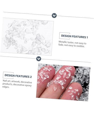 Mikinona 1 Glass Chip Vintage Glass Ornament Crafts Chips in Bulk Vintage Vase Crushed Glass Metal Filler Rhinestone for Nails Metallic Glass Beads Bottle Irregular Jewelry Drill 0.5X0.3cm transparent - Buy Online on GoSupps.com