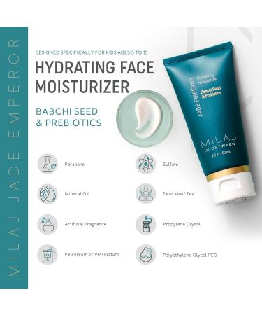 MILAJ Jade Emperor Hydrating Face Cream | Lightweight Moisturizer for Kids & Teens 5-15 | Brighten & Nourish Skin + Gua Sha Tool | Clean Skincare - Buy Online on GoSupps.com