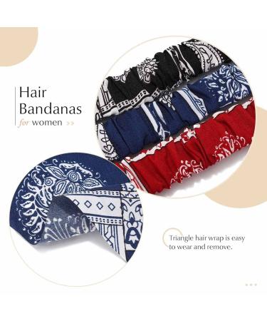 Catery Boho Hair Scarf Set-D - Vintage Floral Print Headbands for Women and Girls - Buy Online on GoSupps.com