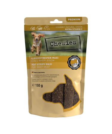 Chewies meat stripes maxi dog lizard made of 100 % beef - 150 g - air -dried cattle cattle for dogs - sugar -free & cereal -free - D rrfleisch from beef 150 g (1 Pack)