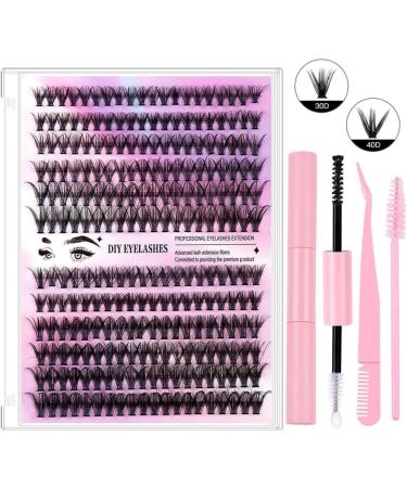 Laluerck Fluffy Lash Extension Kit 30D 40D DIY Lashes Kit with Lash and Applicator Tools for Beginner Eyelash Extensions Set 1 - Buy Online on GoSupps.com
