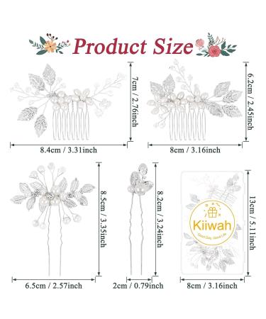 Kiiwah 4-Piece Wedding Hair Accessories - Pearl Flower Hairpins & Strass Bridal Jewelry for Brides and Communion Girls (Silver) - Buy Online on GoSupps.com