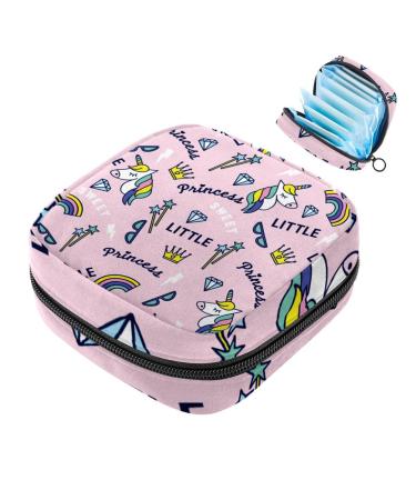Portable women's binding-up bags menstrual cup bags feminine menstrual insert bag for teenage girls tampons for the first period sweet unicorn multicolored 04