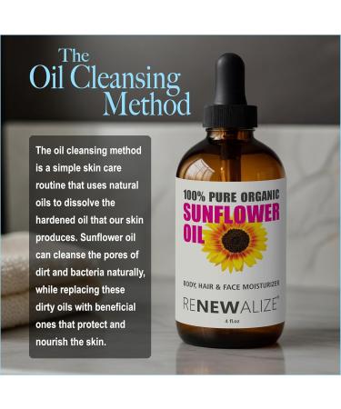 Sunflower Seed Face Moisturizing Oil 4 oz - High Linoleic Acne Prone Skin Solution - Buy Online on GoSupps.com