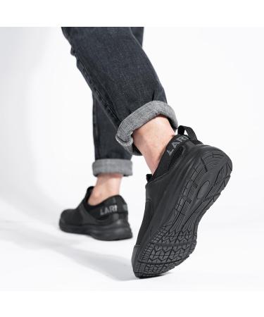 LARNMERN Men's Non Slip Work Shoes - Waterproof Chef Sneakers, Size 10.5 Black - Buy Online on GoSupps.com