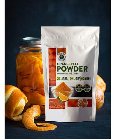Organic Orange Peel Powder for Hair & Skin Care | Henna Cosmetics 200g | Vitamin C Face Mask - Buy Online on GoSupps.com