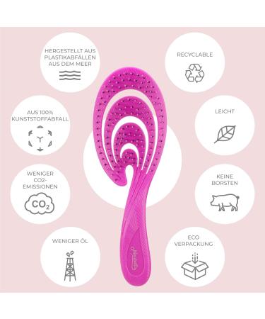 Ninabella Organic Detangling Hair Brush - Best Hair Straightening Brush for Women Men & Kids | No Hair Pulling Ideal for Straight Curly & Wet Hair | Unique Pink Wave Design - Buy Online on GoSupps.com
