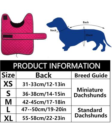 Shop Minezi Waterproof Dachshund Winter Jacket - Wool Lined Adjustable Pink - Ideal Dog Clothing for Medium Dogs (Back Length: 47-50cm) - Buy Online on GoSupps.com