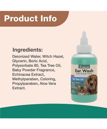 Tea Tree Oil Ear Wash 4 oz | Aloe & Baby Powder Scent | Gentle Ear Cleaner - Buy Online on GoSupps.com