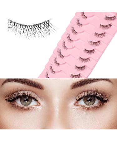 Buy Half Lashes Wispy Cat Eye 3D Fluffy False Lashes - 10 Pairs Natural Look Soft Eyelashes (6MM-10MM) D03 - International Shipping Available - Buy Online on GoSupps.com