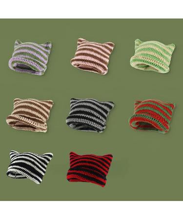 Vintage Fox Beanie: Women's Grunge Slouchy Crochet Hat in Grey Black - Buy Online on GoSupps.com