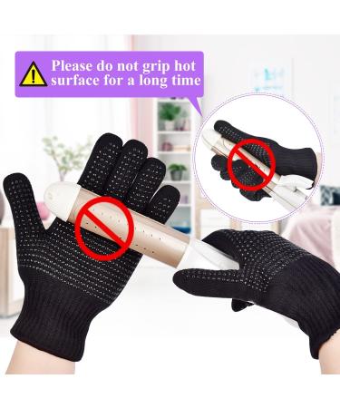 Sopito Heat-Resistant Gloves for Hair Styling - 2-Pack Silicone Grip Gloves for Curling & Flat Irons - Black - Buy Online on GoSupps.com