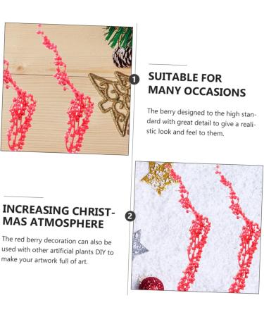 Zerodeko 3 pcs household Foam Christmas red fruit artificial Holiday Berries Crafts Accessories decorate red home decor holly christmas berry spray branch christmas tree Red 40X5CM - Buy Online on GoSupps.com