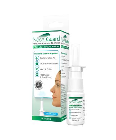 NasalGuard Fine Mist Nasal Spray   Reduce Inhalation of Harmful Airborne Particles. Patented Positive Ion Technology. Drug-Free No-Drip and Safe for Daily Use - Cool Menthol
