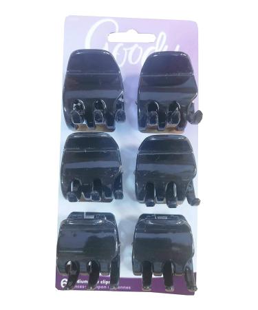 Goody Classic Claw Hair Clips - 6-Count in Clear, Brown, and Black | Secure and Long-Lasting Hold | Color Varies - Pack of 1 - Buy Online on GoSupps.com
