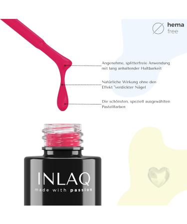 Inlaq Hema Free UV Nail Polish - Raspberry Touch 6 ml | Gel Nail Polish in Various UV LED Colors - Buy Online on GoSupps.com