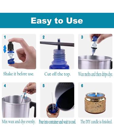 24 Color Liquid Candle Dye for DIY Candle Making - Soy Wax, Beeswax, Gel Wax, Paraffin Wax - 0.35oz/10ml Each - Buy Online on GoSupps.com