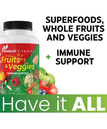Fruits & Veggies Supplement Capsules - High-Potency Daily Wellness Blend - Packed with Essential Vitamins Antioxidants and Minerals - Supports Balanced Nutrition & Optimal Health (Red & Green) - Buy Online on GoSupps.com