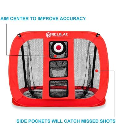 RELILAC Pop Up Golf Chipping Net - Indoor/Outdoor Target for Backyard Practice - Perfect Gift for Golfers - Red - Buy Online on GoSupps.com