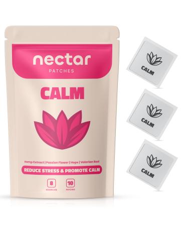 Nectar Calm Patches | 10-Pack for All-Day Relaxation & Unwinding | with Hemp Passion Flower & Valerian Root