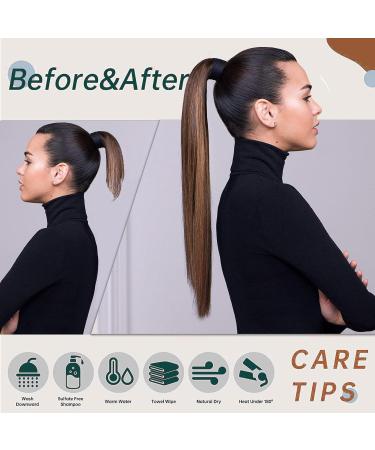 Shop Natural Wavy Ponytail Clip-In Hair Extensions | Medium & Light Brown 22 Inch - 110g - Buy Online on GoSupps.com