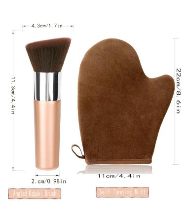 VNITT 2 in 1 Self Tanning Mitt Applicator Kit | Tan Mitt Glove & Brush for Flawless Fake Tan | Perfect for Face & Body - Shop Now - Buy Online on GoSupps.com